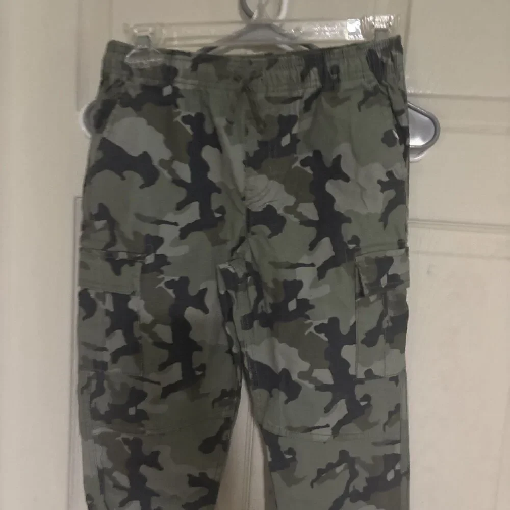 Arizona Jean Company Boys Camo Cargo Pants Size 12 Regular Elastic Waist Pockets